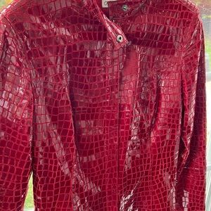 Cache Red 100% Leather Jacket